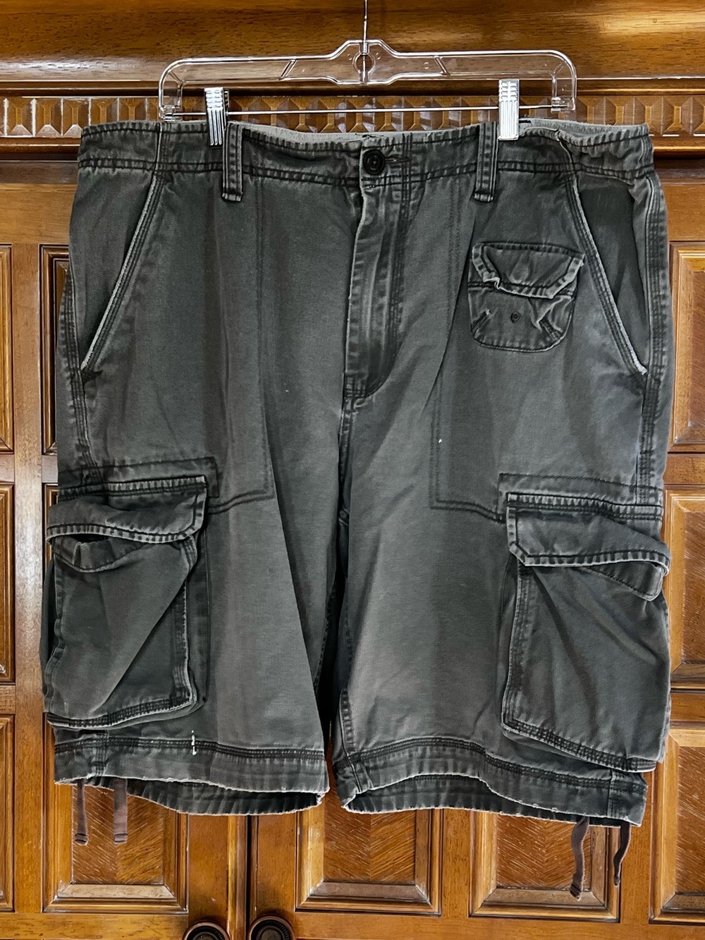 G&R Men’s Cargo Shorts Gray 38 x13 Utility Multi Pocket Casual Outdoors Made USA